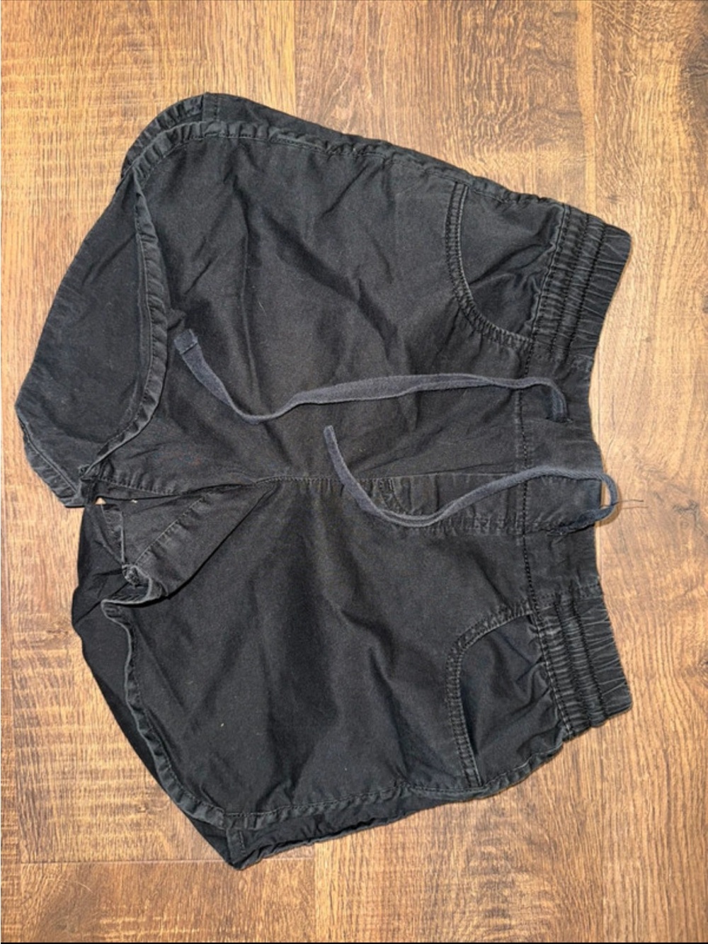 Eddie Bauer Black Drawstring Women's Jean-Style Shorts